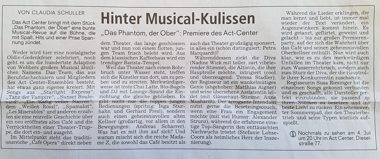 "Hinter Musical-Kulissen" (PRESSE)